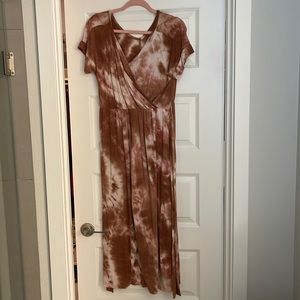 Latched mama nursing romper tie dye copper size medium